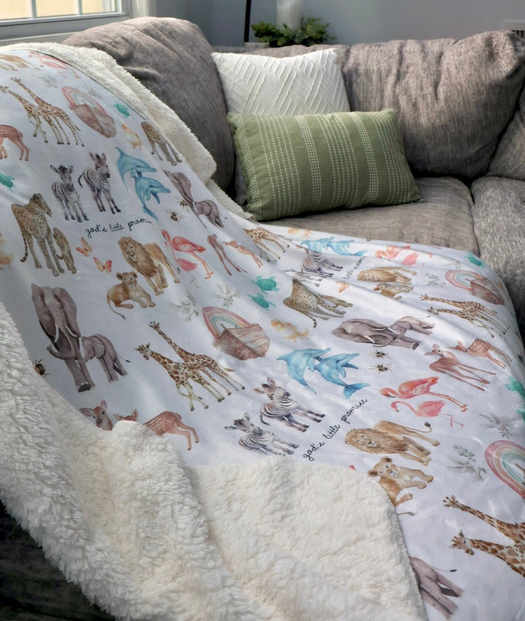 God's Little Promise Sherpa Blanket - Two & Gathered