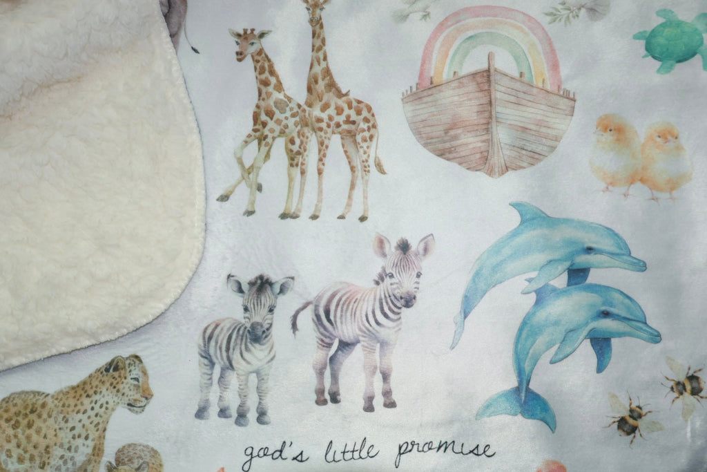 God's Little Promise Sherpa Blanket - Two & Gathered