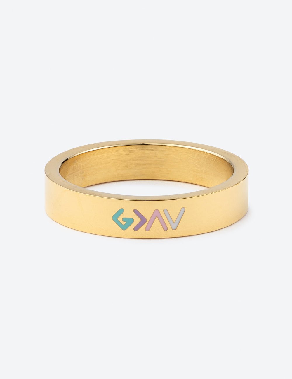 Gold Enamel Highs and Lows Ring - Two & Gathered