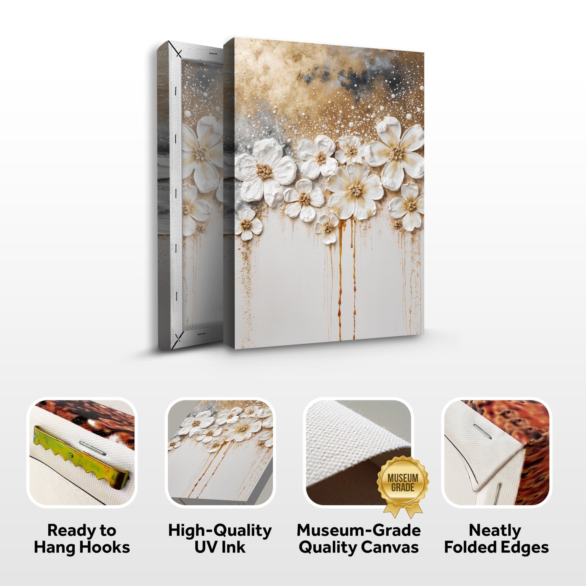 Gold Floral Wall Art - Two & Gathered