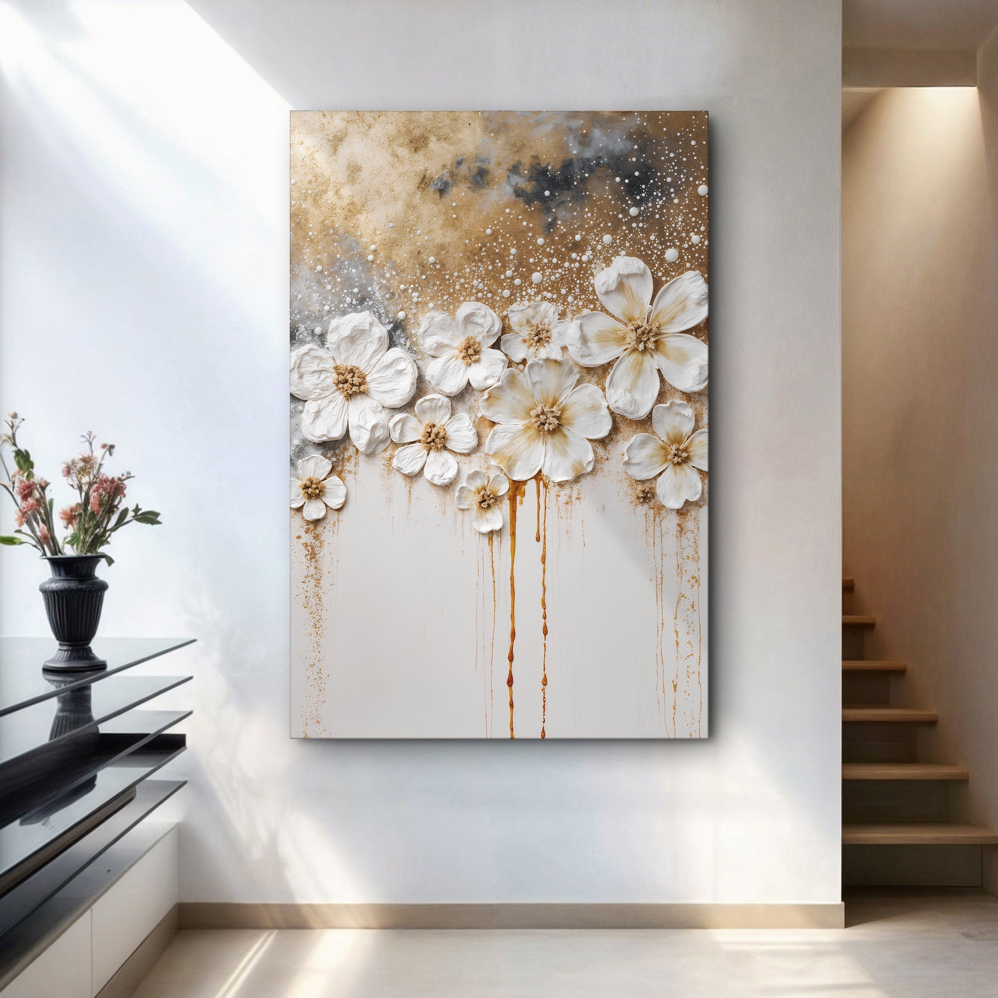 Gold Floral Wall Art - Two & Gathered