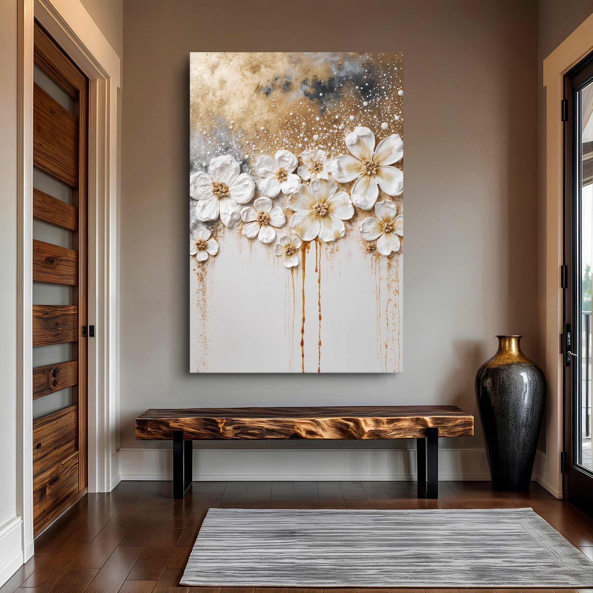 Gold Floral Wall Art - Two & Gathered