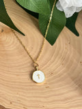 Gold Necklace 18K White Cross Pendant - Two & Gathered