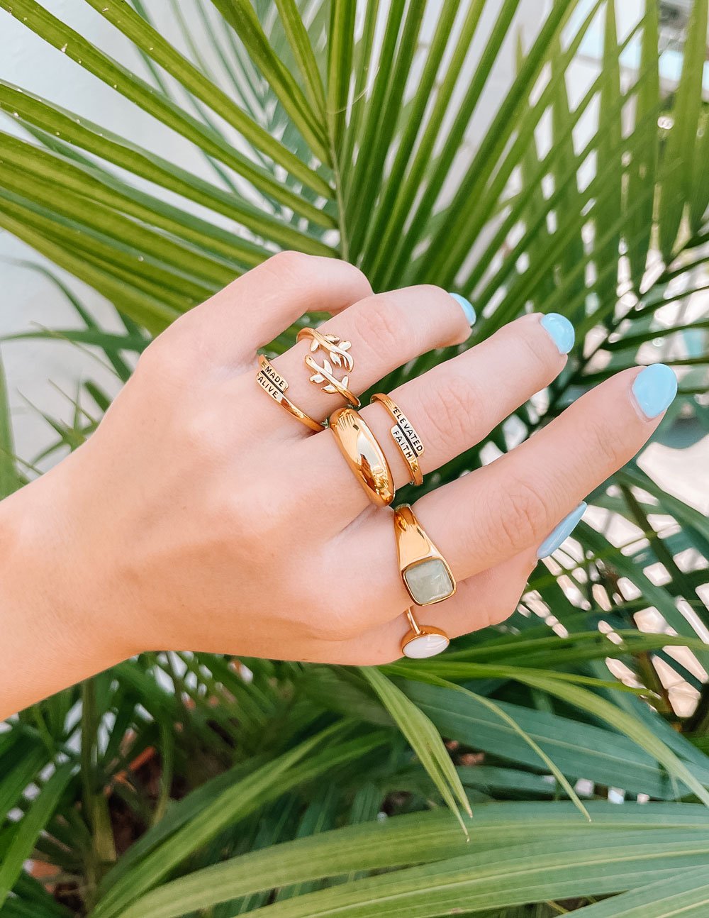 Gold Olive Branch Ring - Two & Gathered