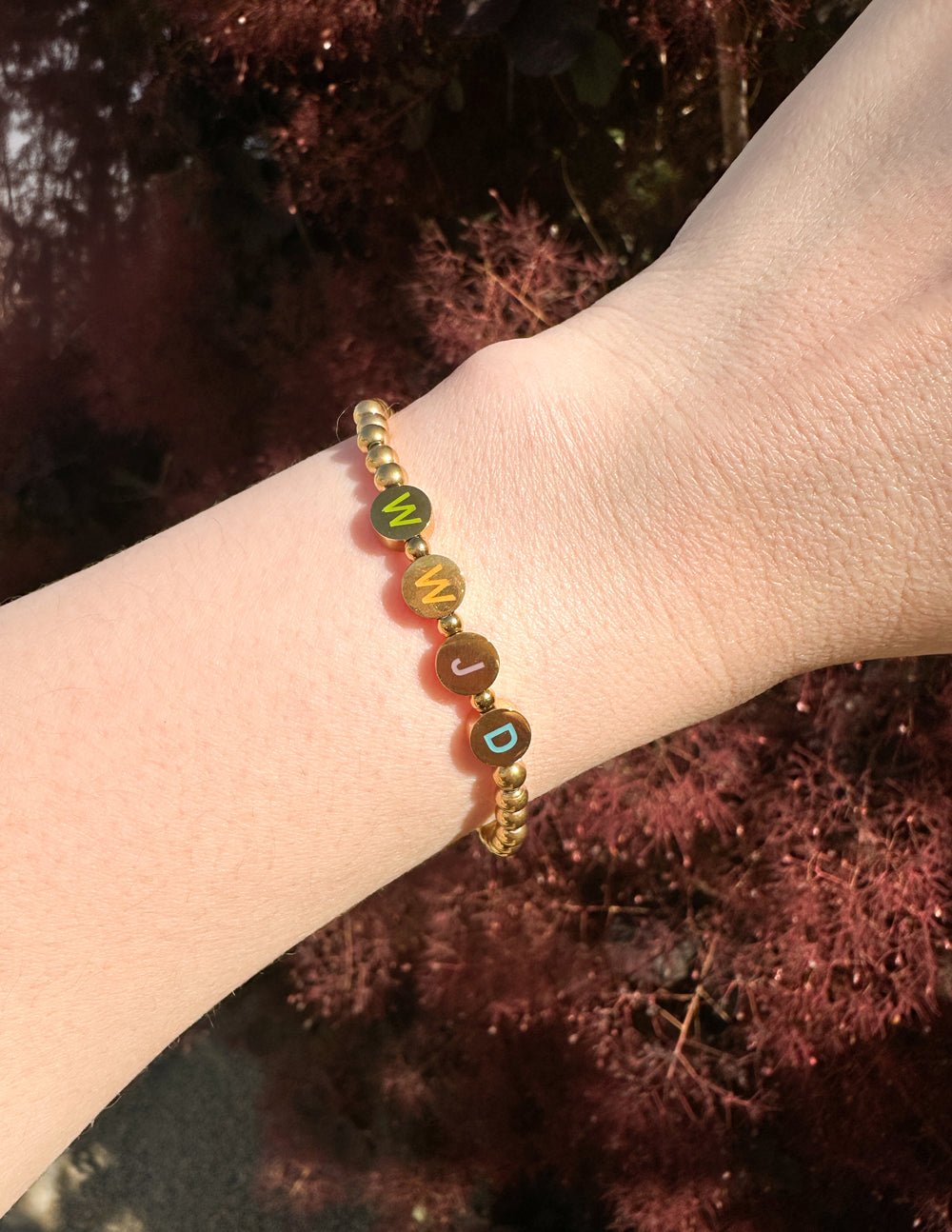 Gold WWJD Letter Bracelet - Two & Gathered