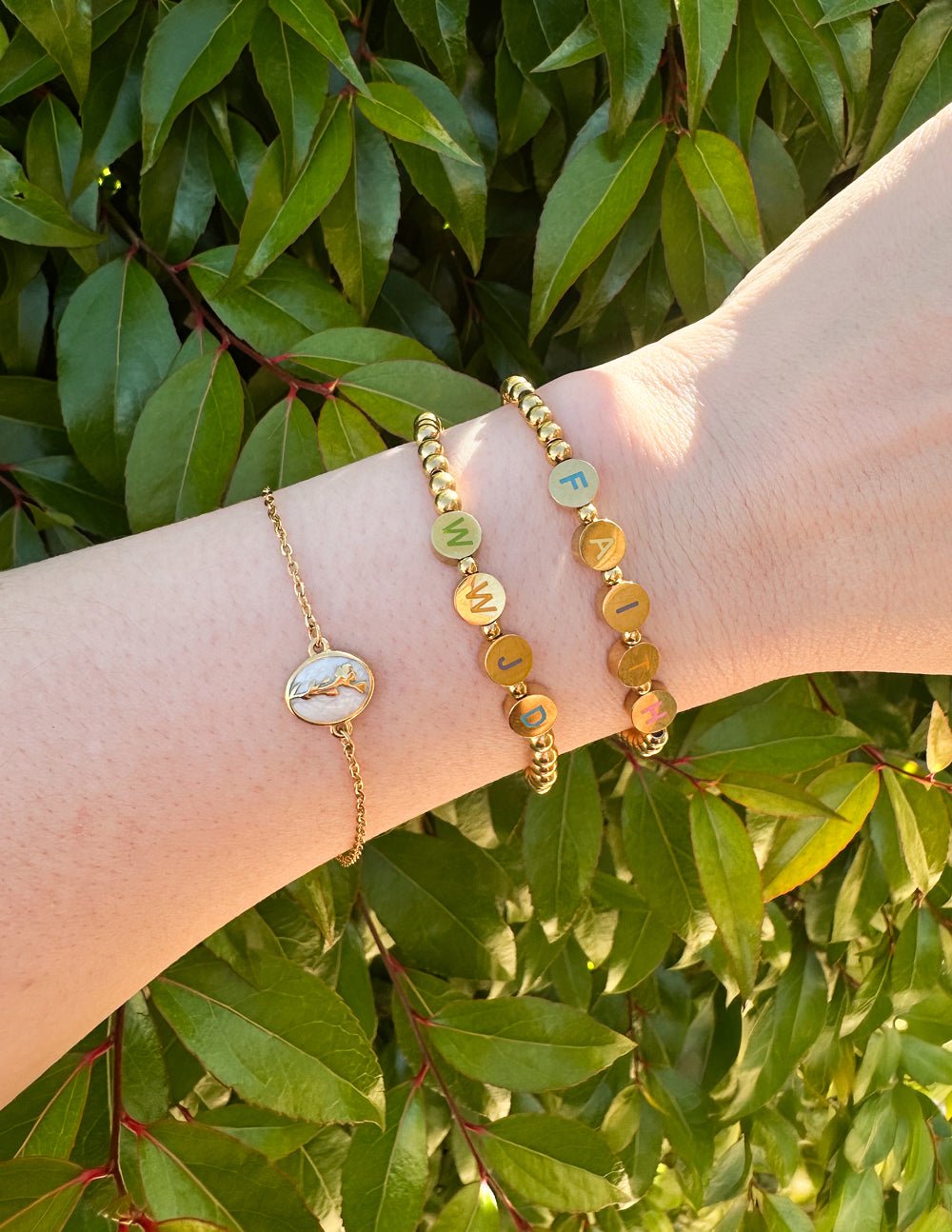 Gold WWJD Letter Bracelet - Two & Gathered