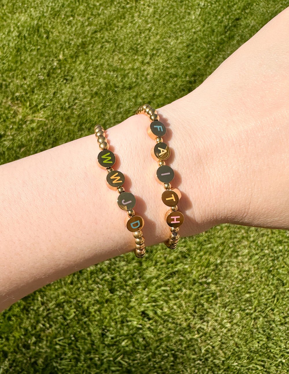 Gold WWJD Letter Bracelet - Two & Gathered