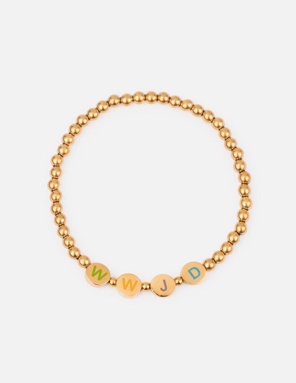 Gold WWJD Letter Bracelet - Two & Gathered