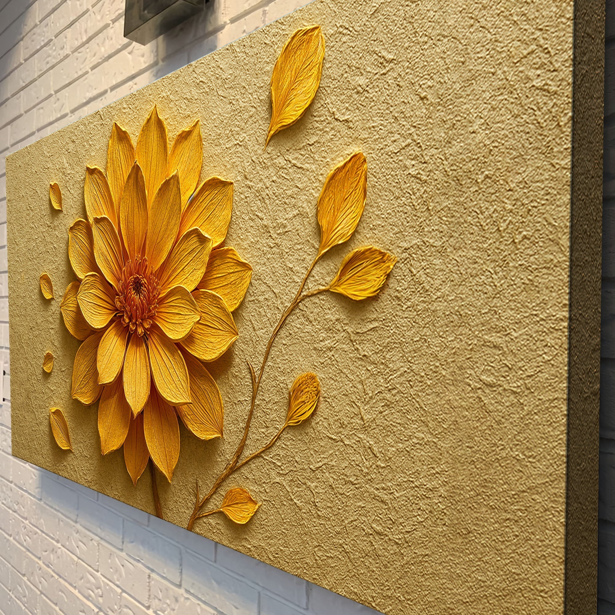 Golden Dandelion Minimalist Abstract Wall Art IV - Two & Gathered