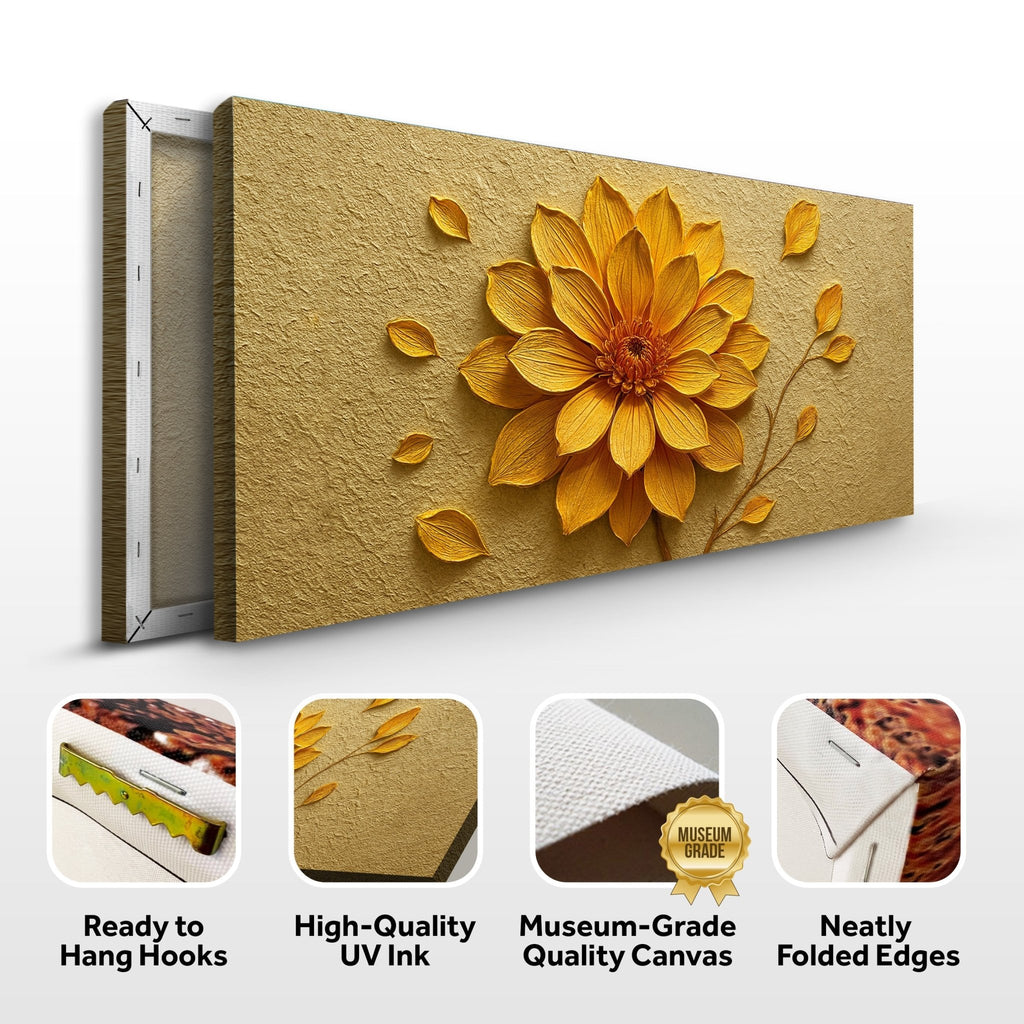 Golden Dandelion Minimalist Abstract Wall Art IV - Two & Gathered