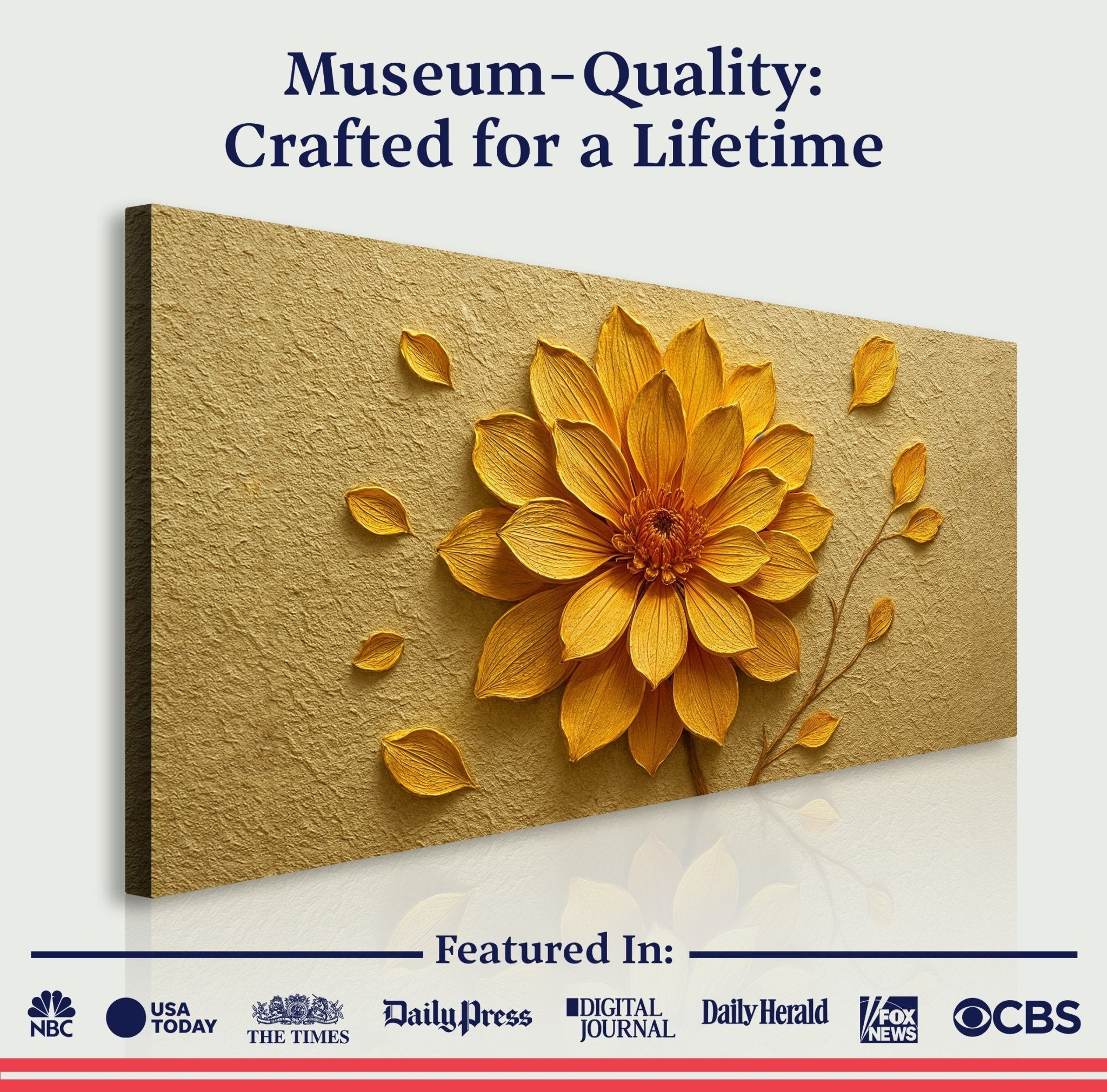 Golden Dandelion Minimalist Abstract Wall Art IV - Two & Gathered