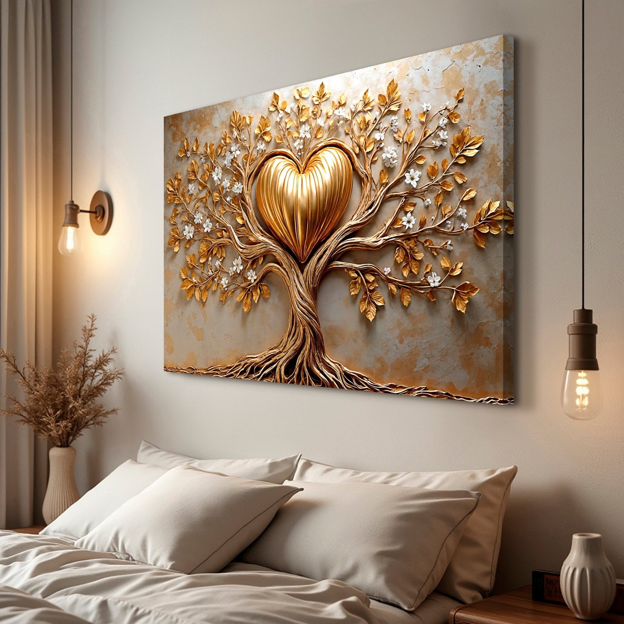 Golden Tree Heart Wall Art - Two & Gathered