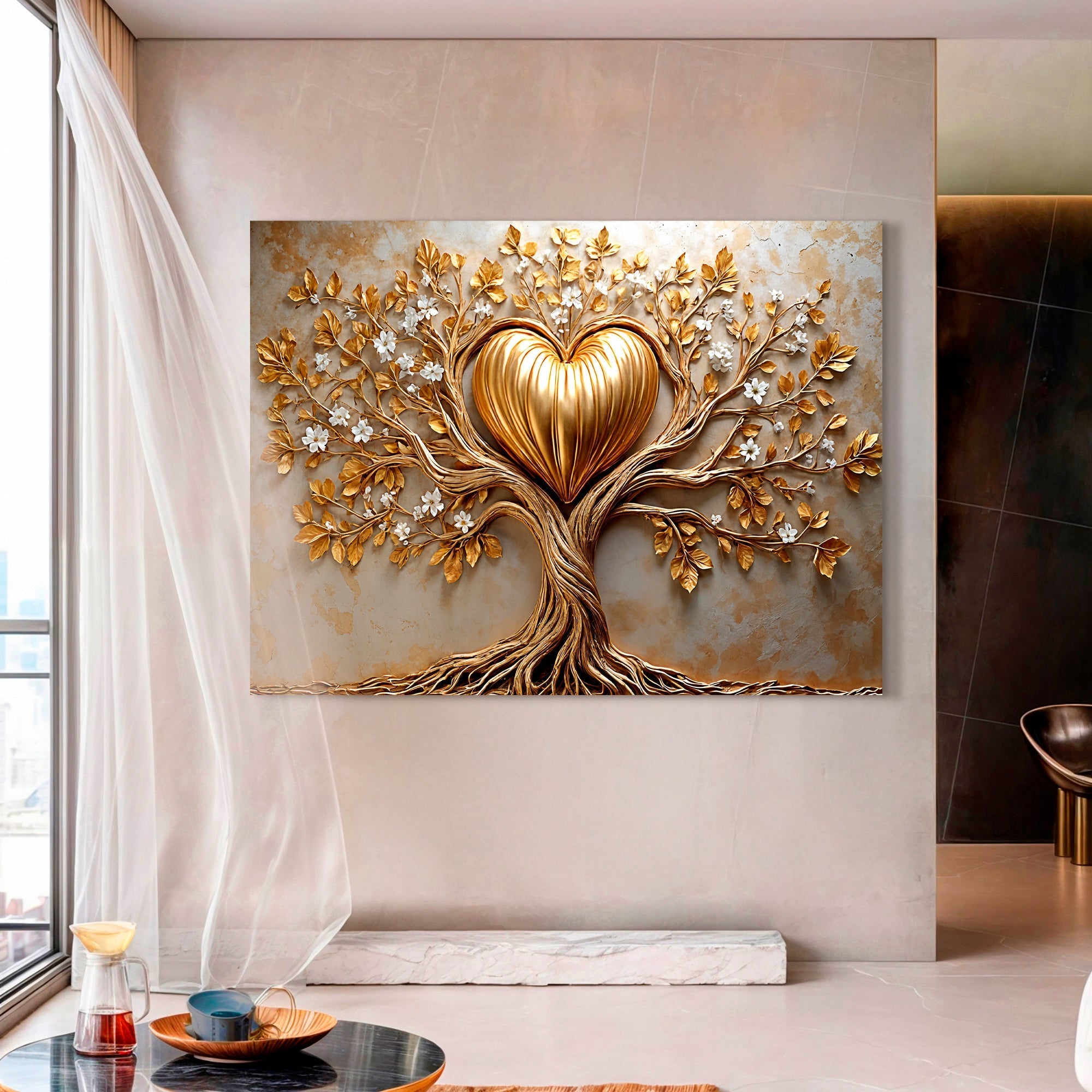 Golden Tree Heart Wall Art - Two & Gathered