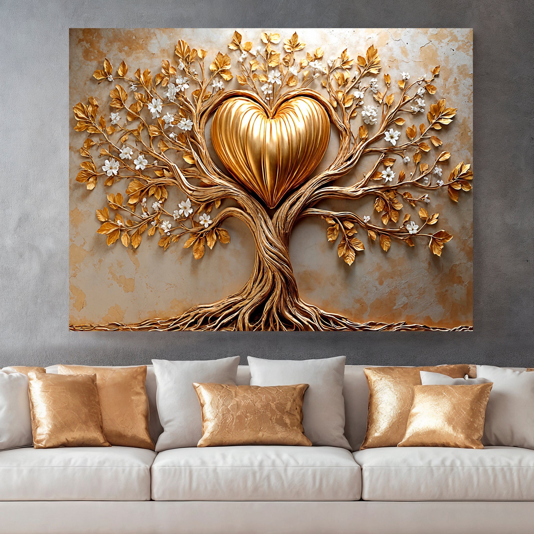 Golden Tree Heart Wall Art - Two & Gathered