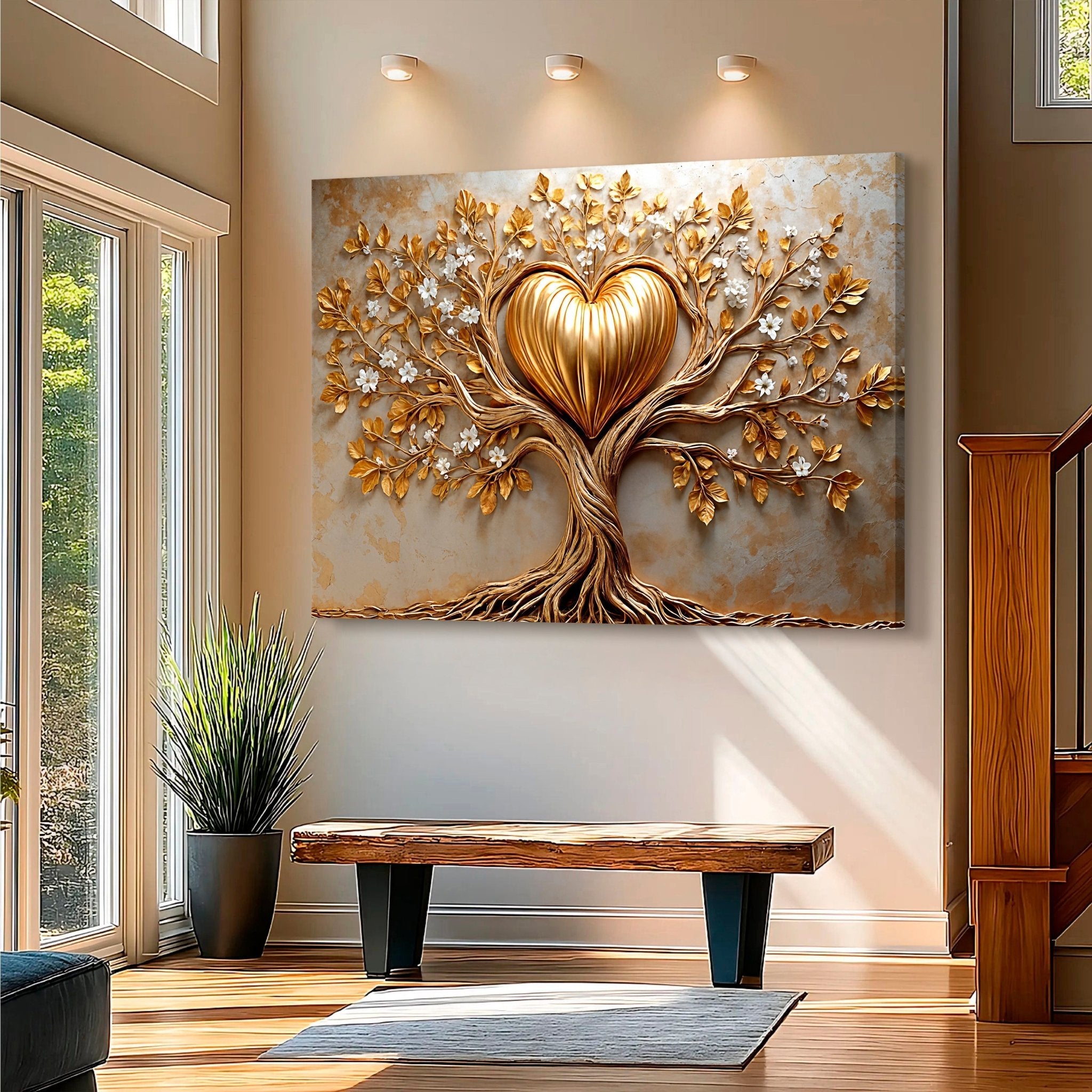 Golden Tree Heart Wall Art - Two & Gathered