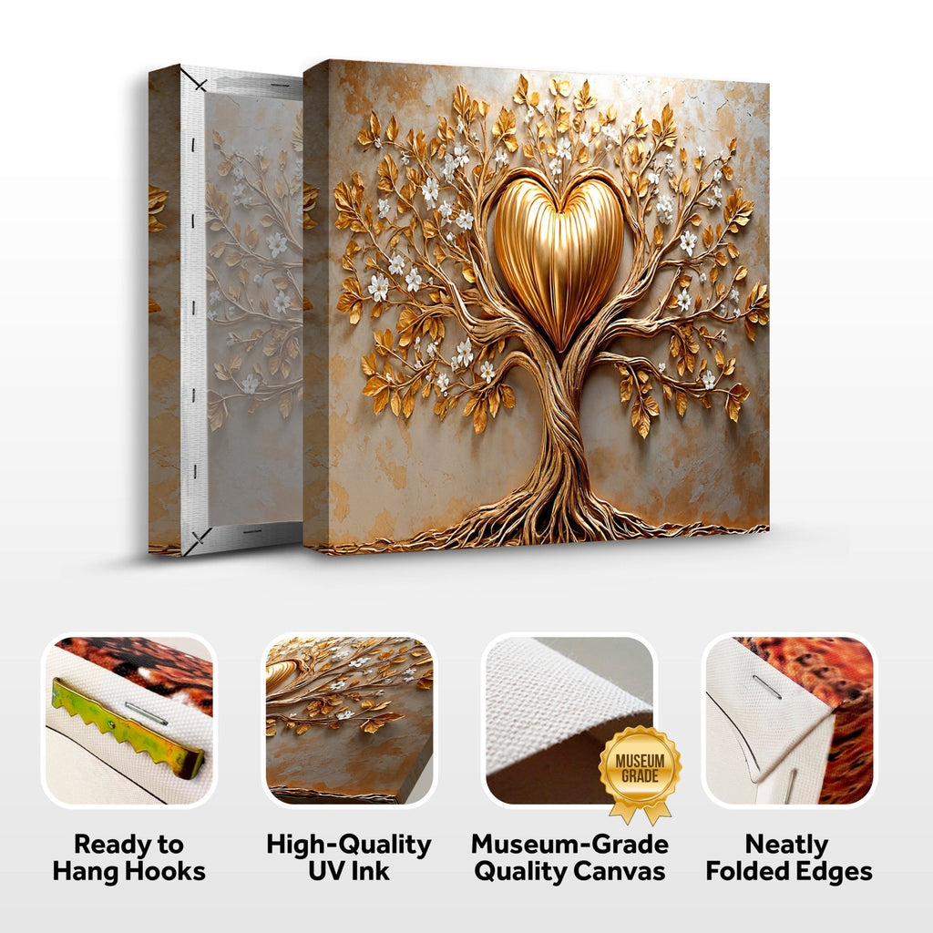 Golden Tree Heart Wall Art - Two & Gathered