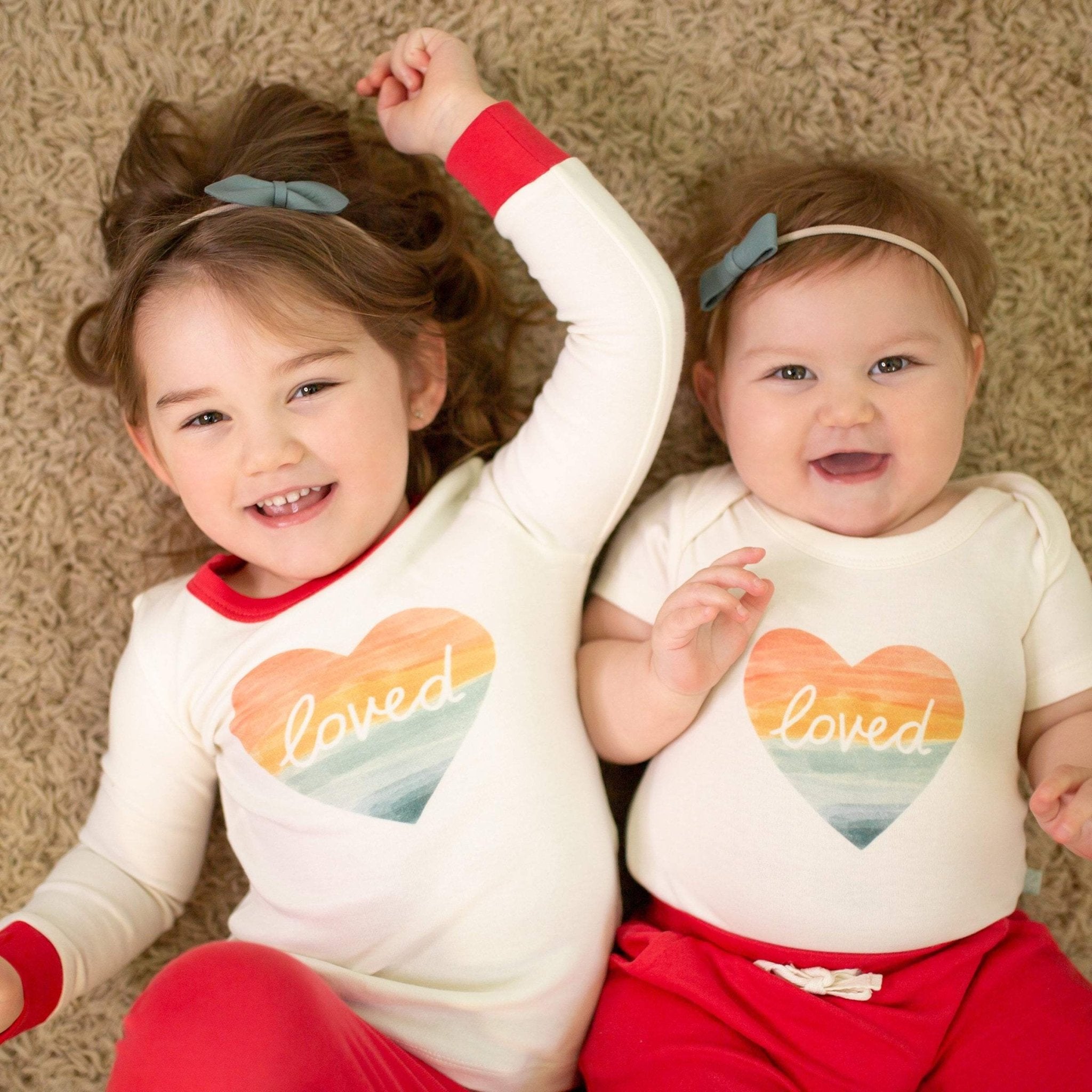 graphic bodysuit | loved rainbow heart - Two & Gathered