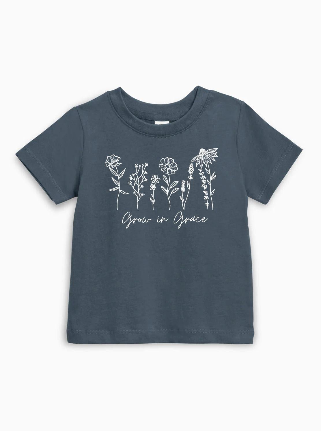 Grow In Grace Wildflowers Organic Cotton Baby And Kids Tee Easter Christian - Two & Gathered