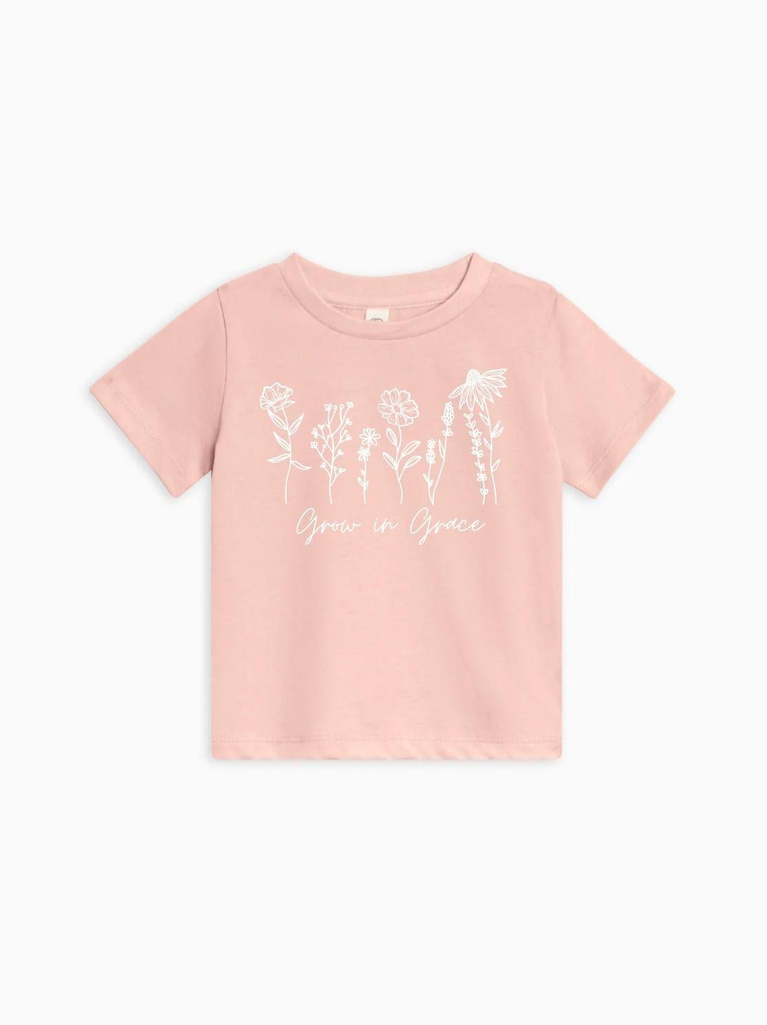 Grow In Grace Wildflowers Organic Cotton Baby And Kids Tee Easter Christian - Two & Gathered