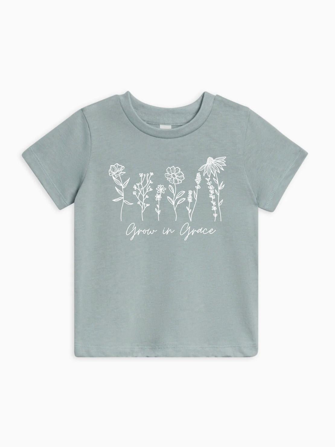 Grow In Grace Wildflowers Organic Cotton Baby And Kids Tee Easter Christian - Two & Gathered