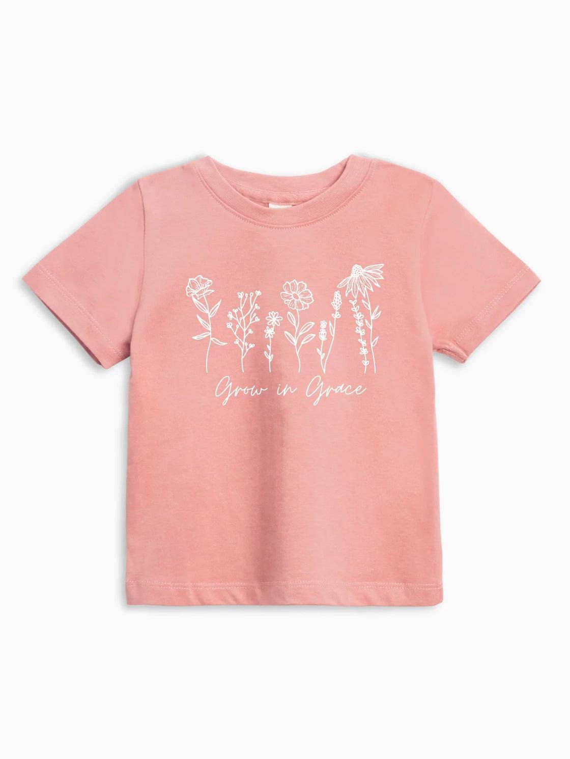 Grow In Grace Wildflowers Organic Cotton Baby And Kids Tee Easter Christian - Two & Gathered