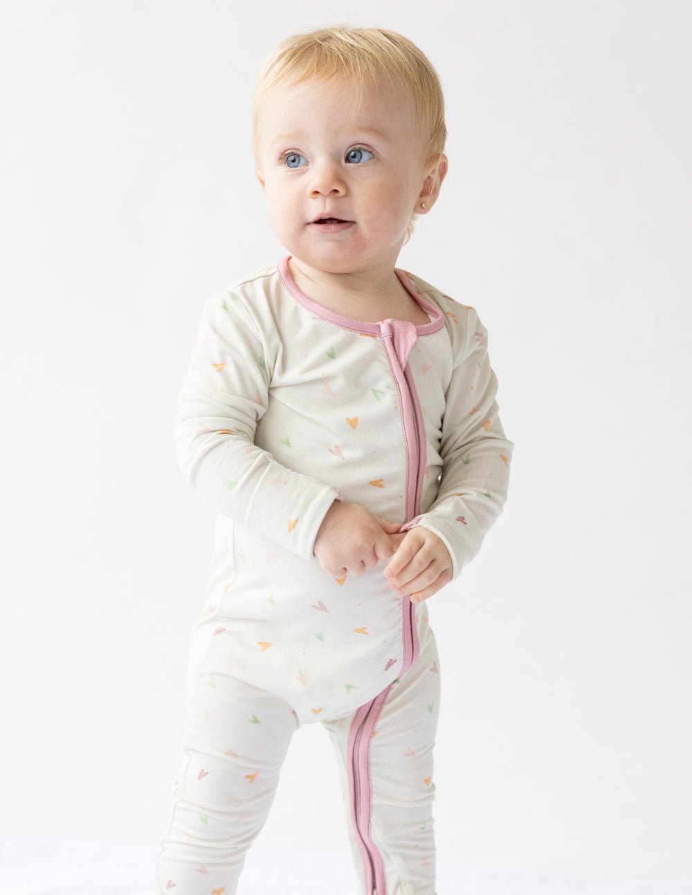 Heart Bamboo Convertible Footed Onesie - Two & Gathered