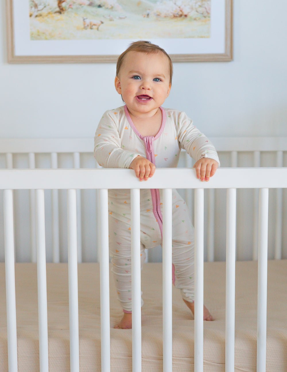 Heart Bamboo Convertible Footed Onesie - Two & Gathered