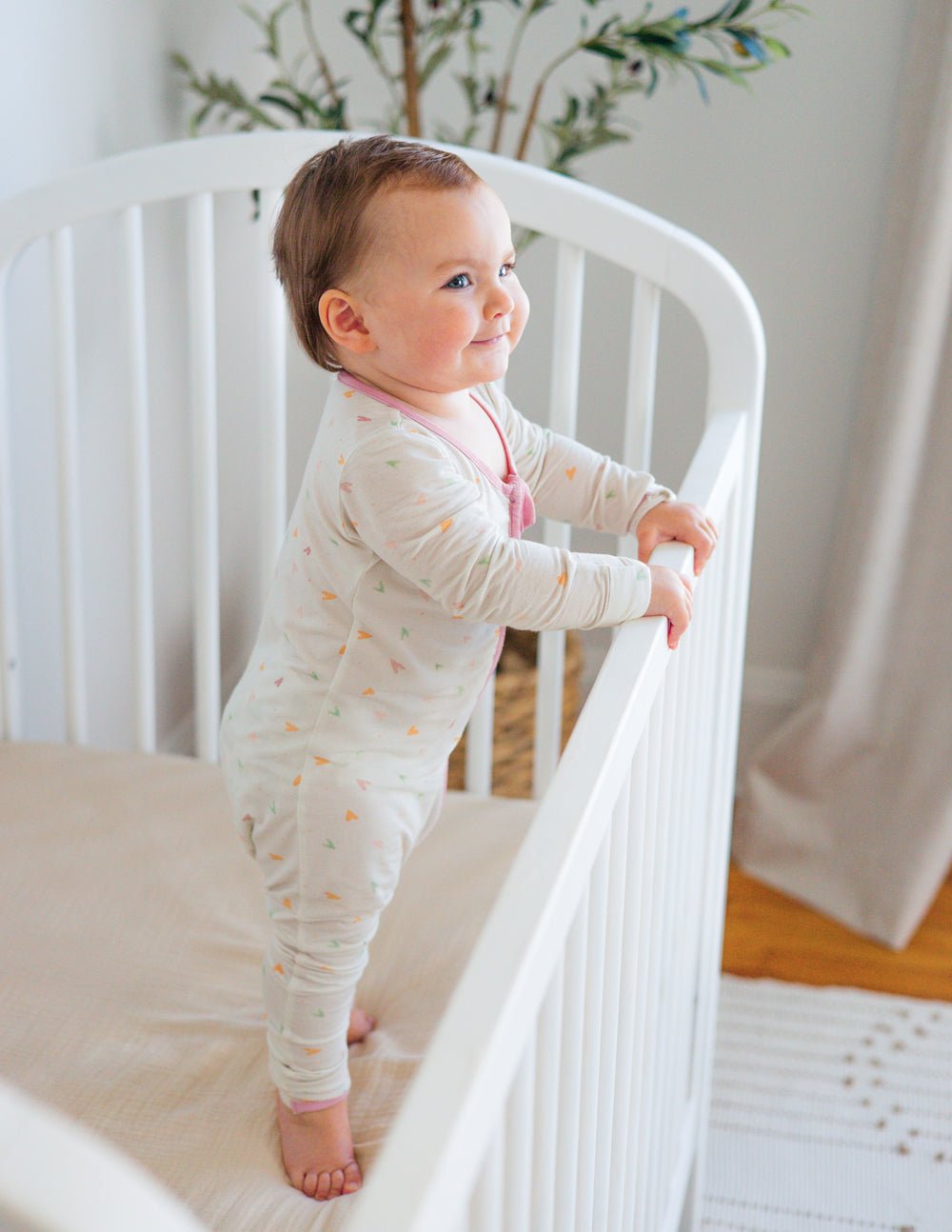 Heart Bamboo Convertible Footed Onesie - Two & Gathered