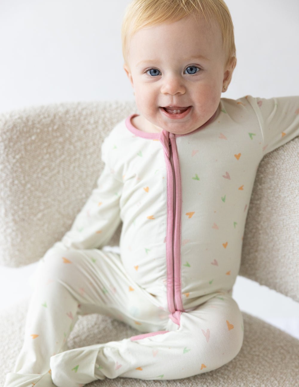 Heart Bamboo Convertible Footed Onesie - Two & Gathered