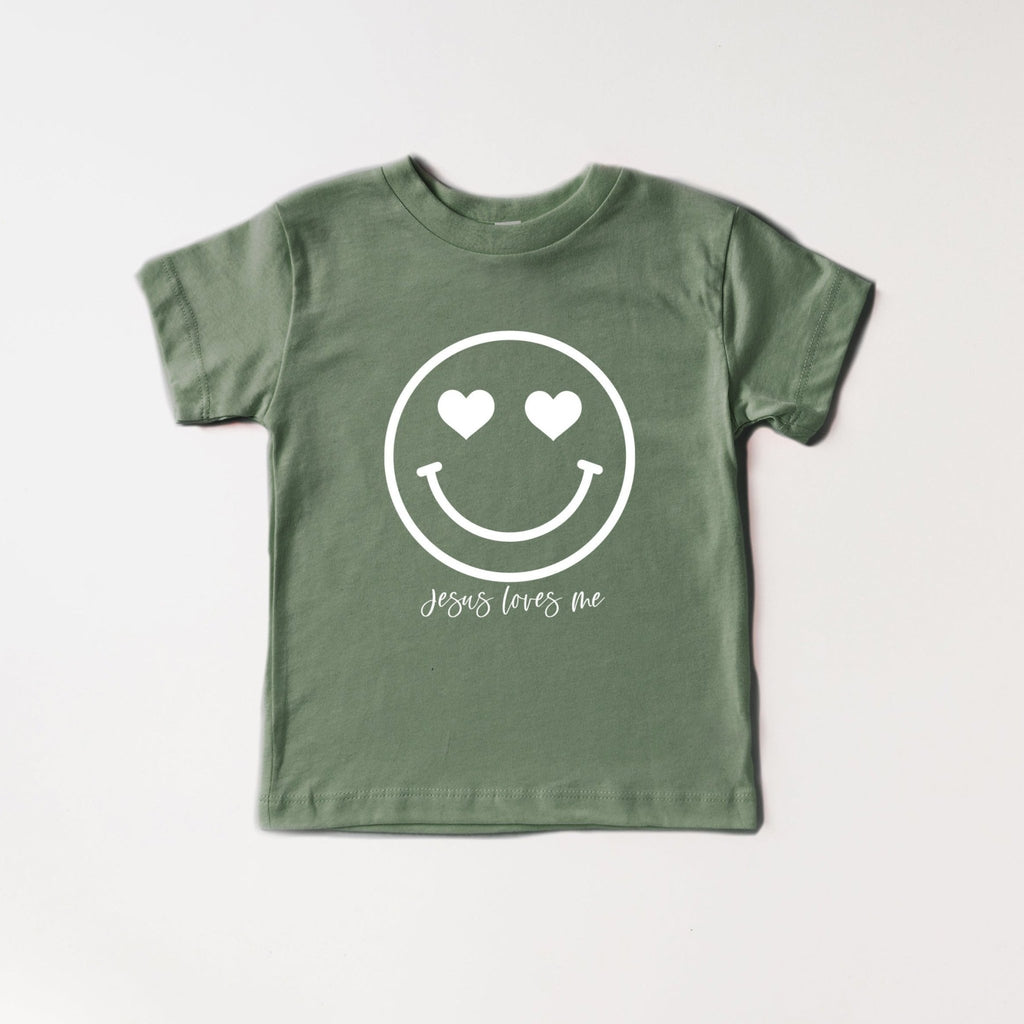 Heart Smile Jesus Loves Me Organic Cotton Baby And Kids Tee - Two & Gathered