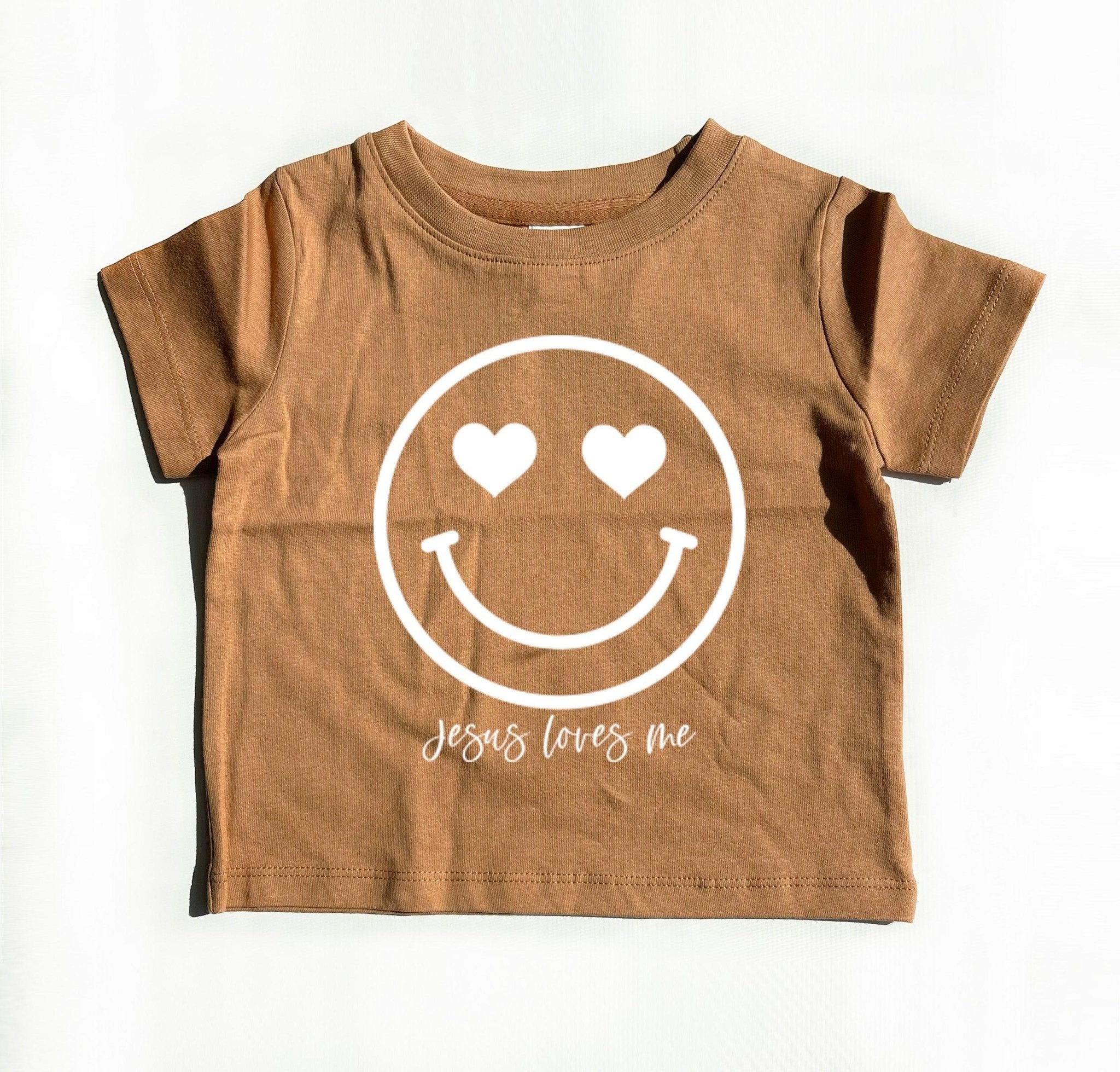 Heart Smile Jesus Loves Me Organic Cotton Baby And Kids Tee - Two & Gathered