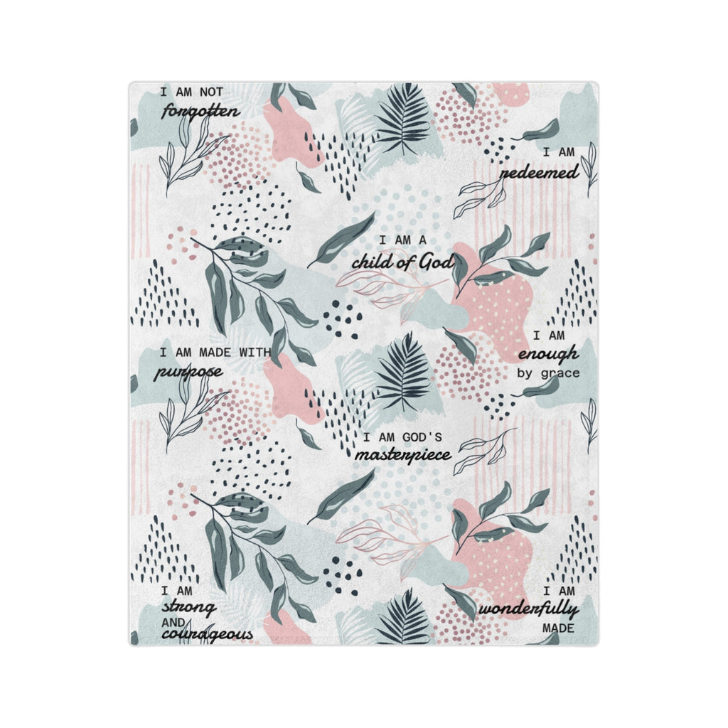 I Am Bible Verse Plush Blanket - Two & Gathered