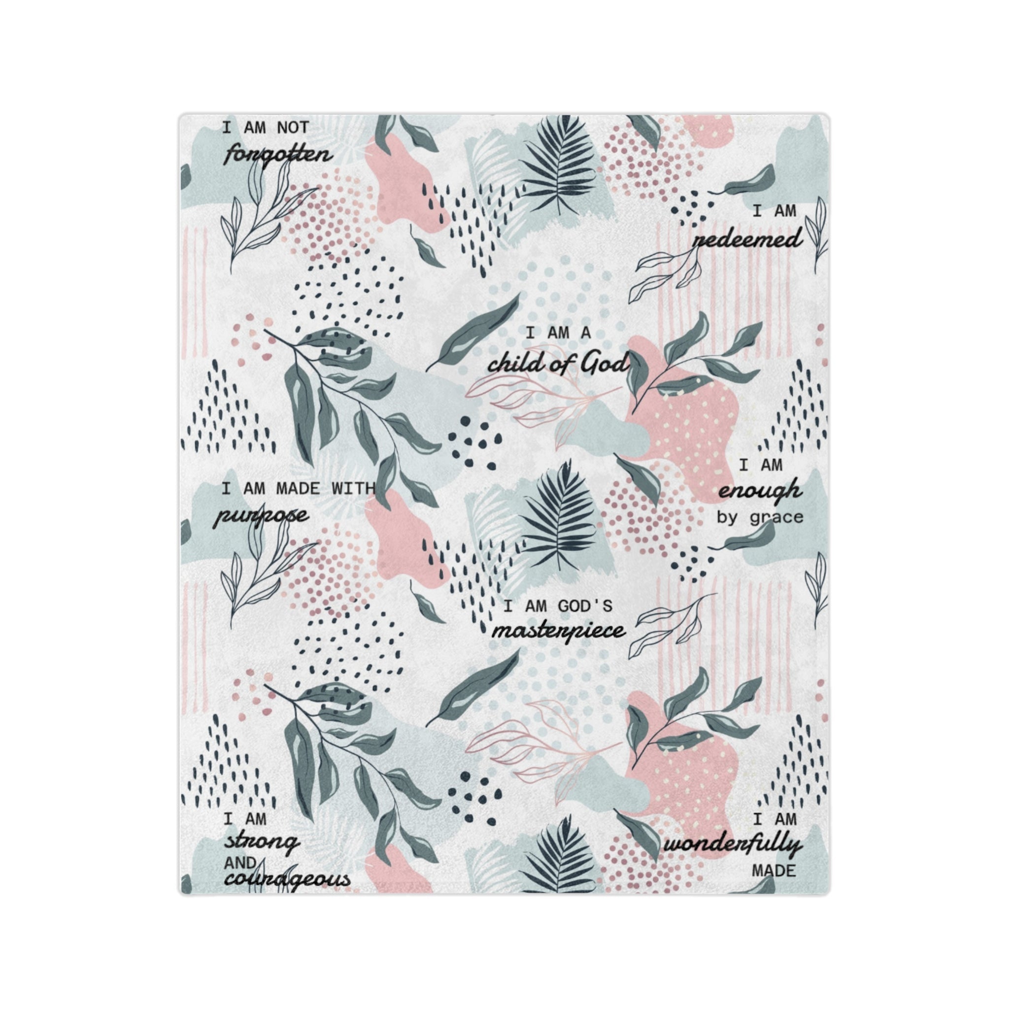 I Am Bible Verse Plush Blanket - Two & Gathered