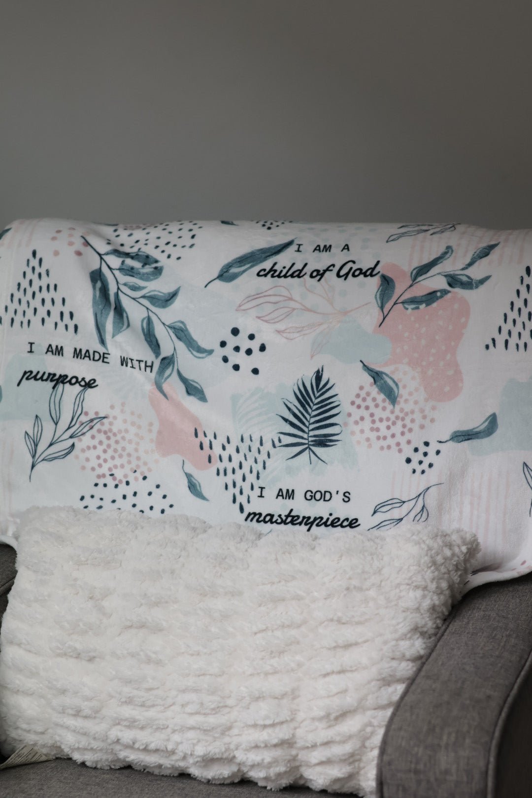 I Am Bible Verse Plush Blanket - Two & Gathered