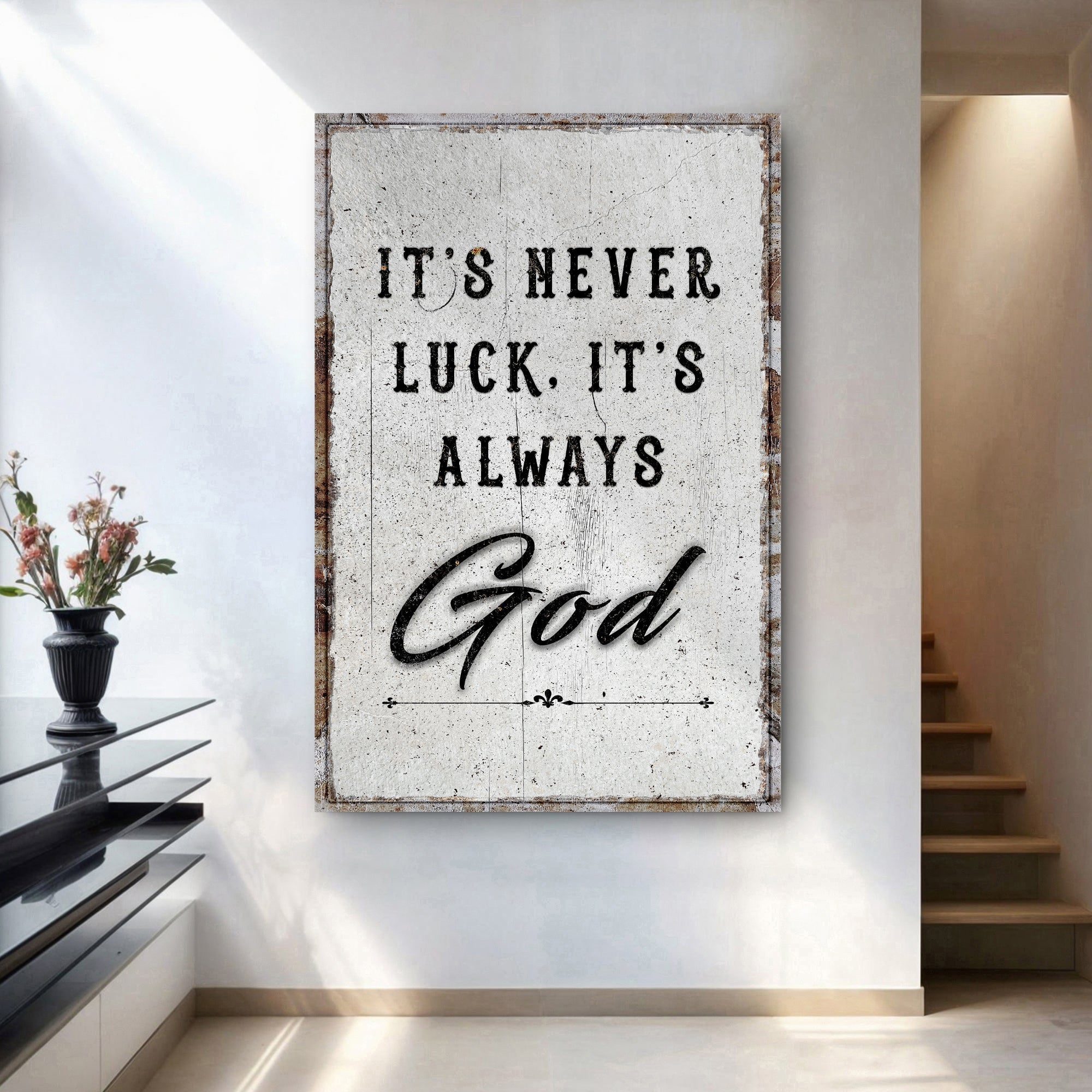 It's Never Luck, It's Always God Faith Wall Art - Two & Gathered
