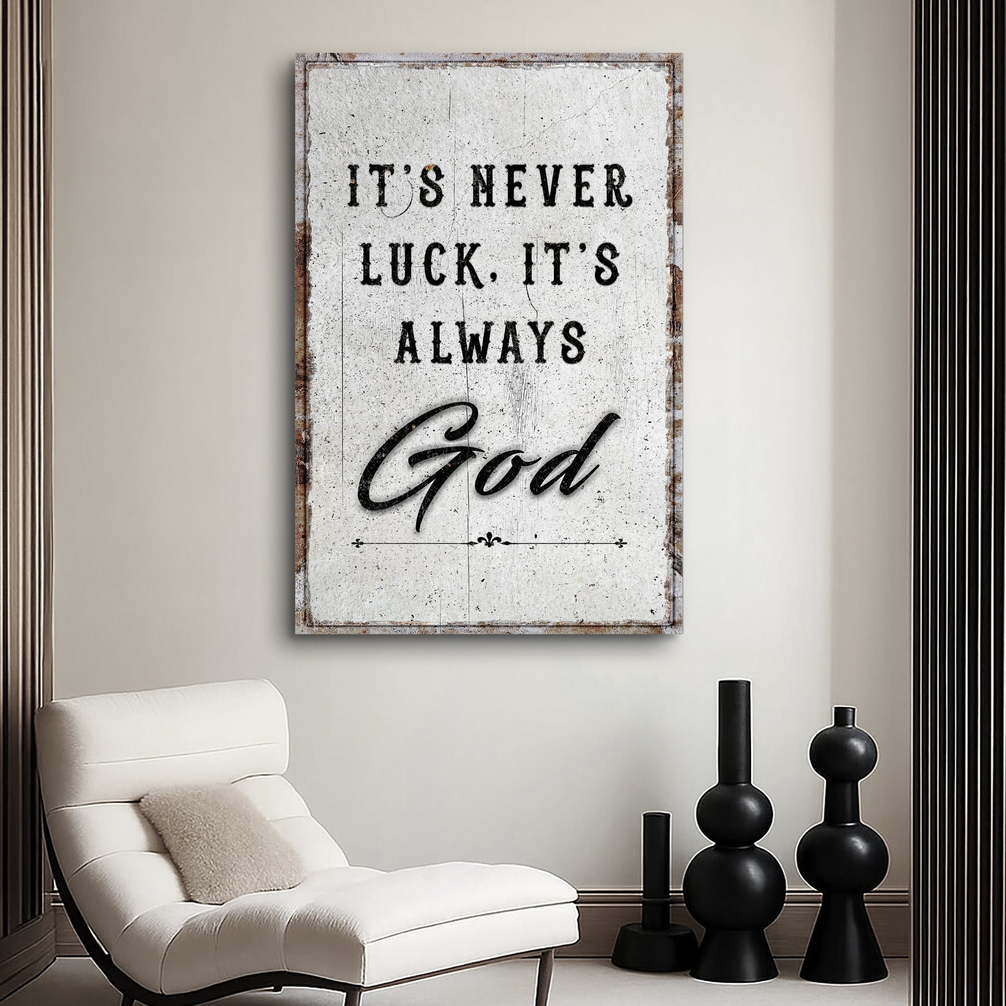 It's Never Luck, It's Always God Faith Wall Art - Two & Gathered