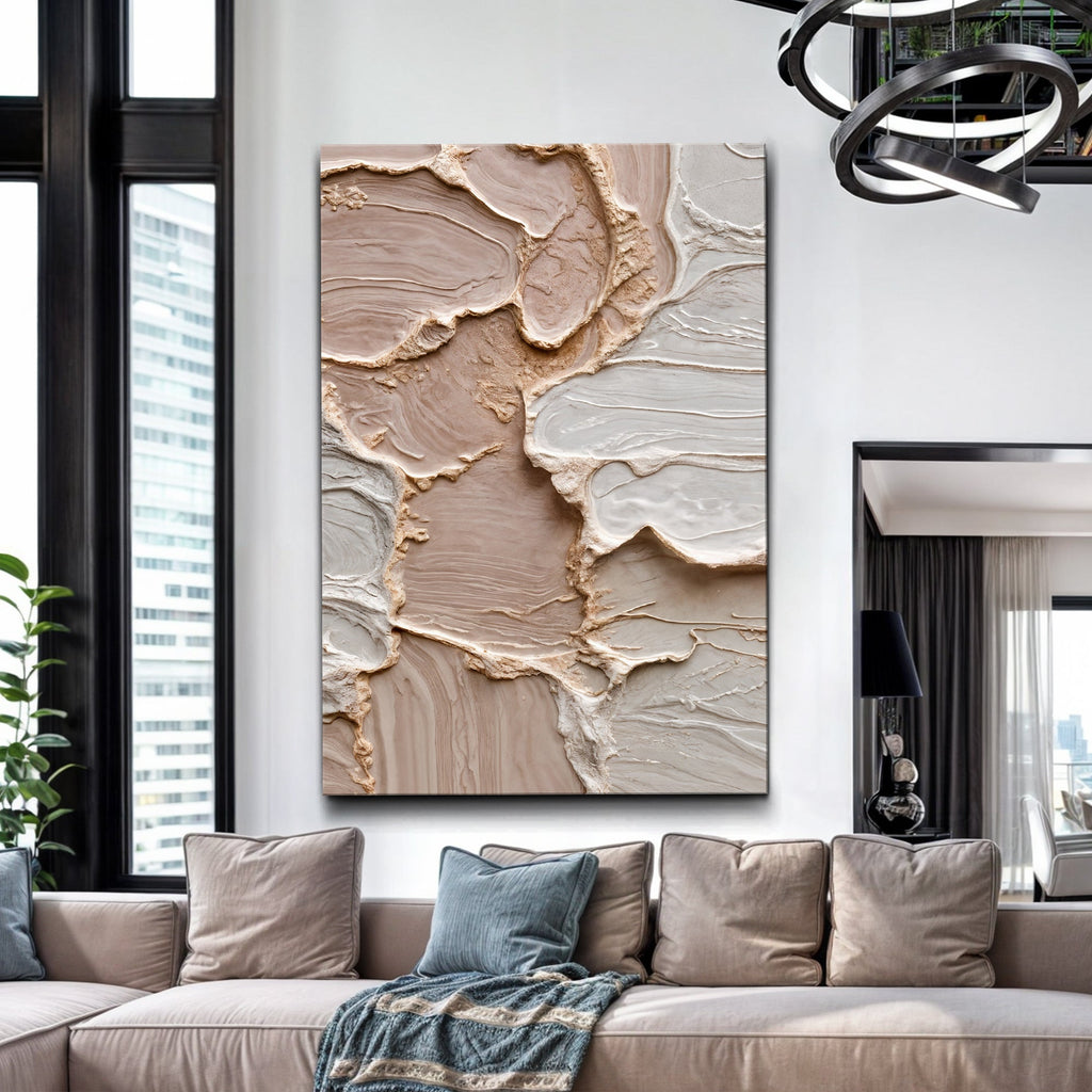 Ivory Minimalist Abstract Wall Art - Two & Gathered