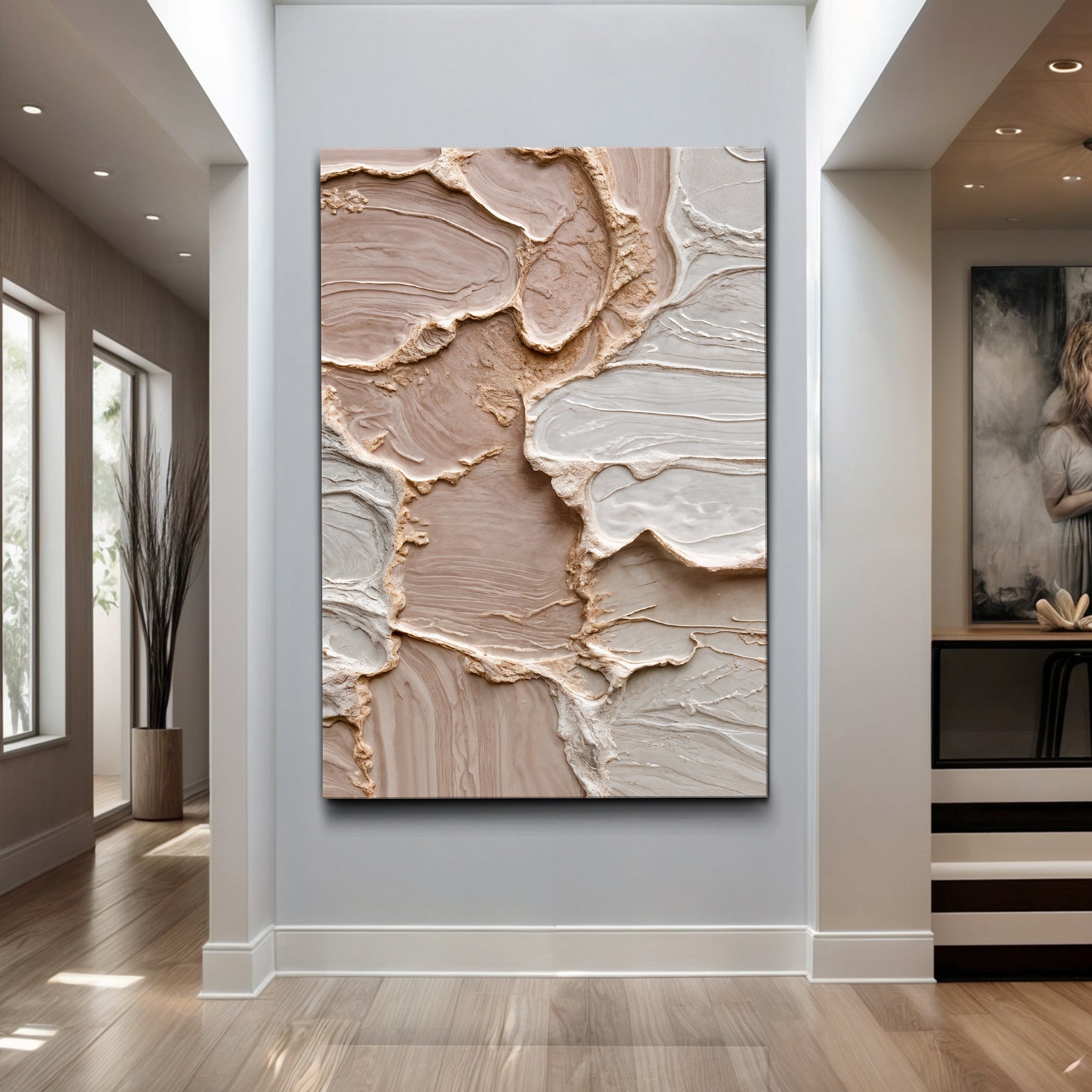 Ivory Minimalist Abstract Wall Art - Two & Gathered