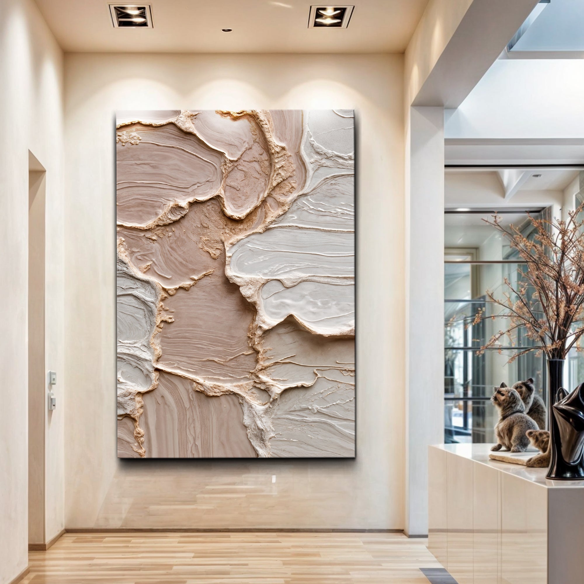 Ivory Minimalist Abstract Wall Art - Two & Gathered