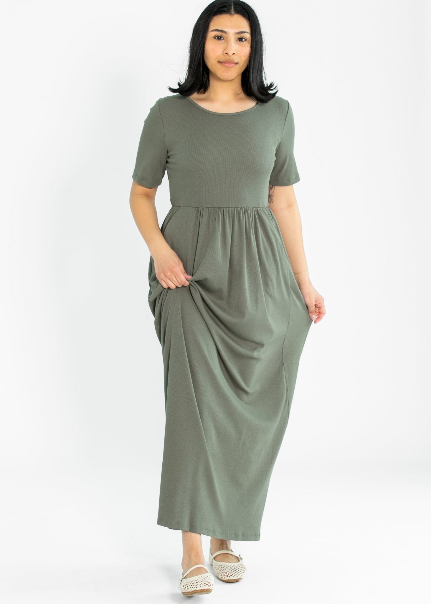 Jasmine Ribbed Maxi Dress - Two & Gathered