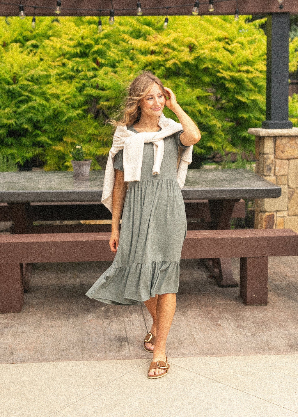 Jess Short Sleeve Midi Dress - Two & Gathered