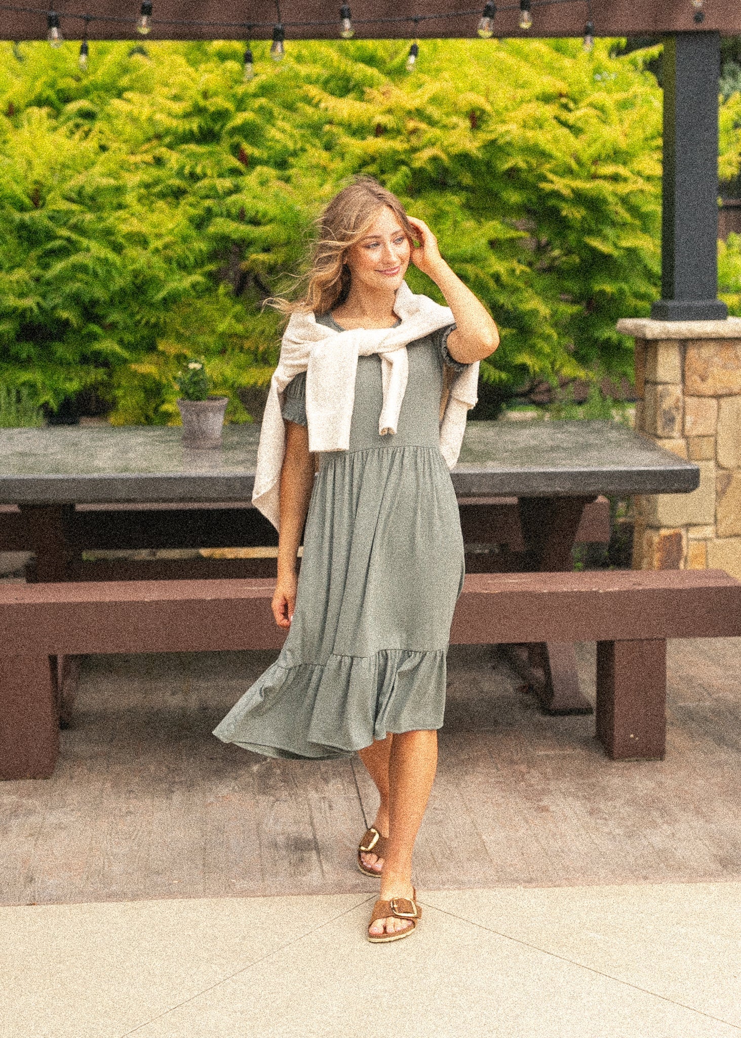 Jess Short Sleeve Midi Dress - Two & Gathered