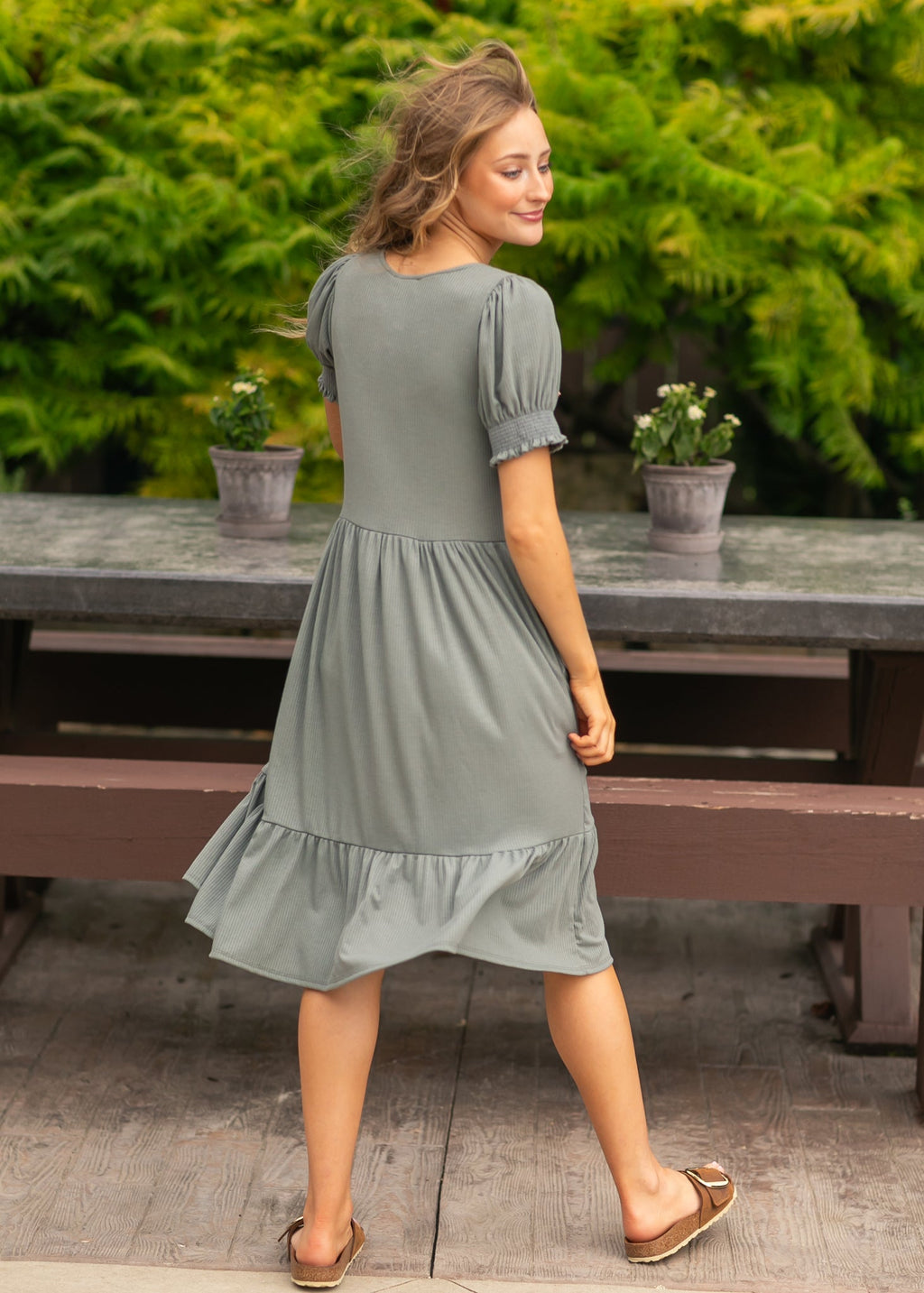 Jess Short Sleeve Midi Dress - Two & Gathered