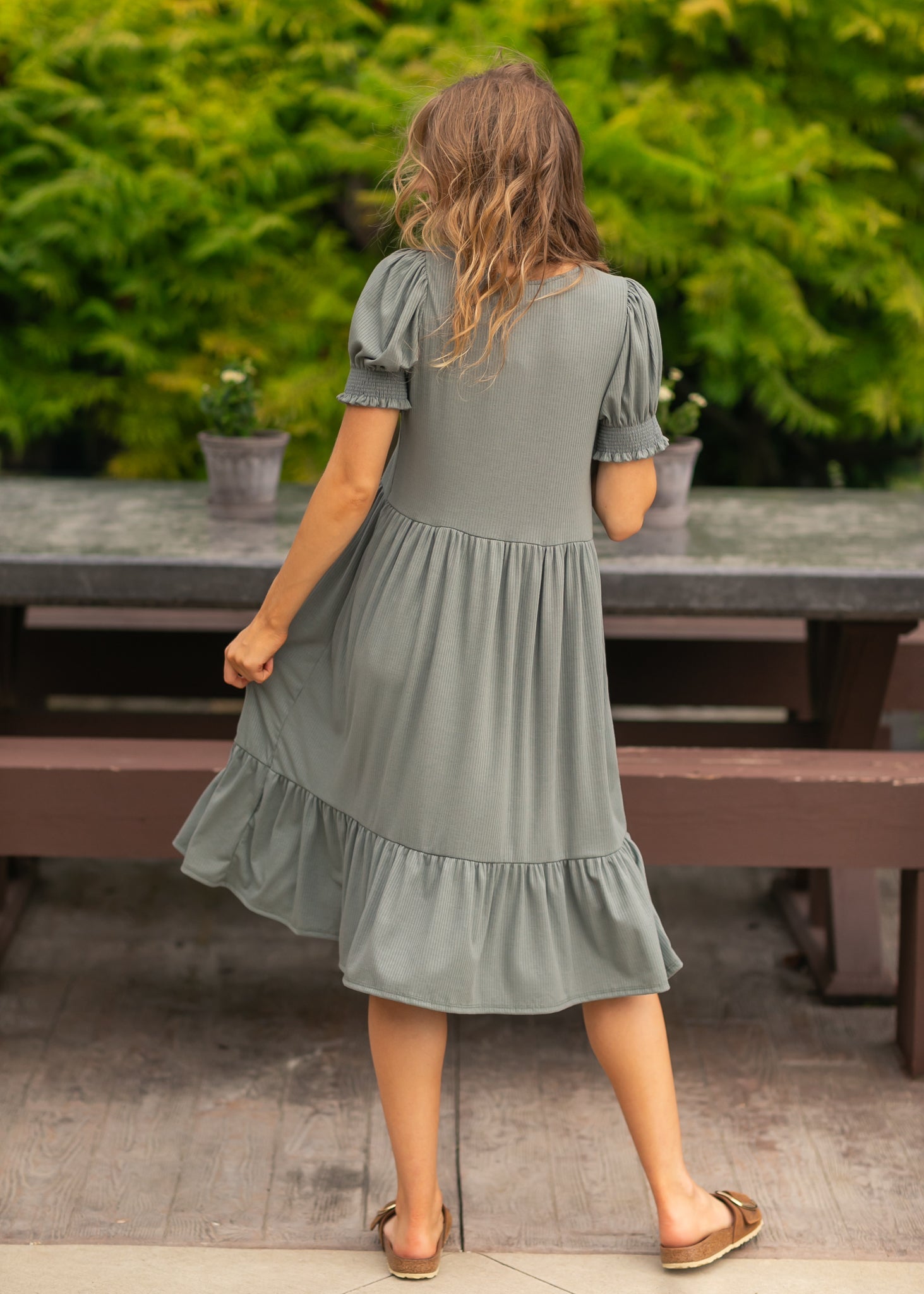 Jess Short Sleeve Midi Dress - Two & Gathered