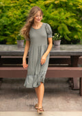 Jess Short Sleeve Midi Dress - Two & Gathered