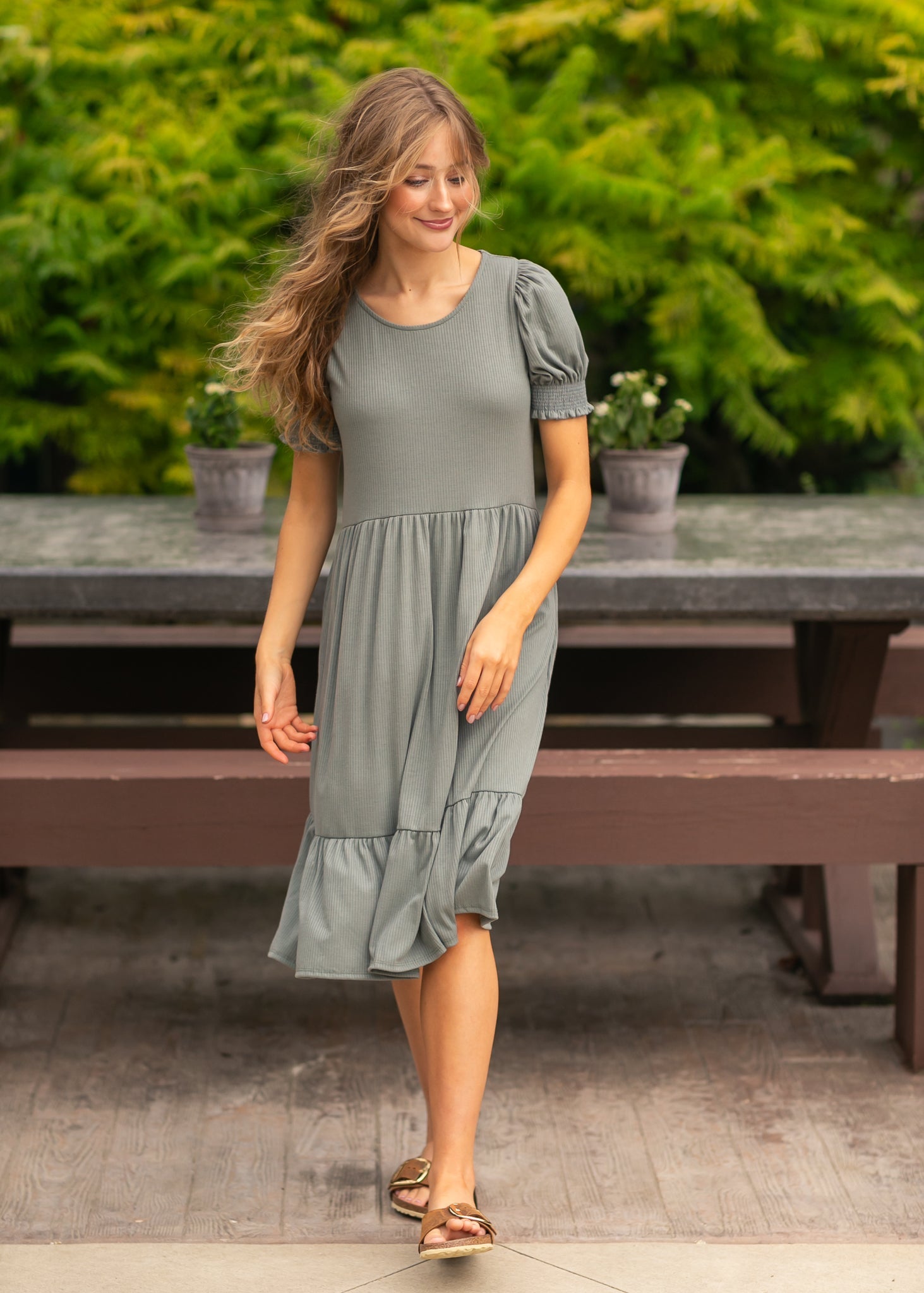 Jess Short Sleeve Midi Dress - Two & Gathered
