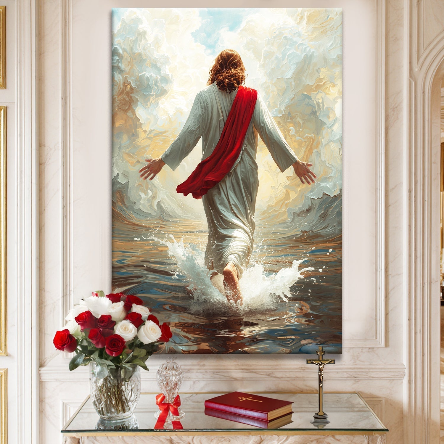 Jesus Christ Walking On Water Faith Wall Art IX - Two & Gathered