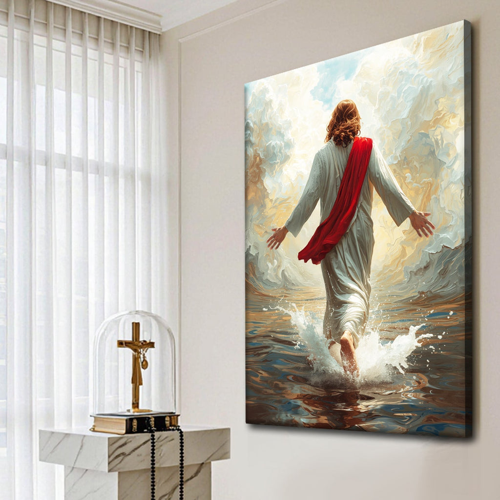Jesus Christ Walking On Water Faith Wall Art IX - Two & Gathered