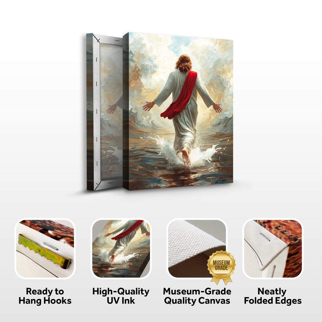 Jesus Christ Walking On Water Faith Wall Art IX - Two & Gathered