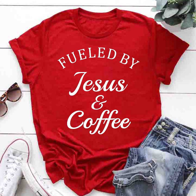 Jesus Coffee Graphic Tee - Trendy Short Sleeve Shirt - Two & Gathered